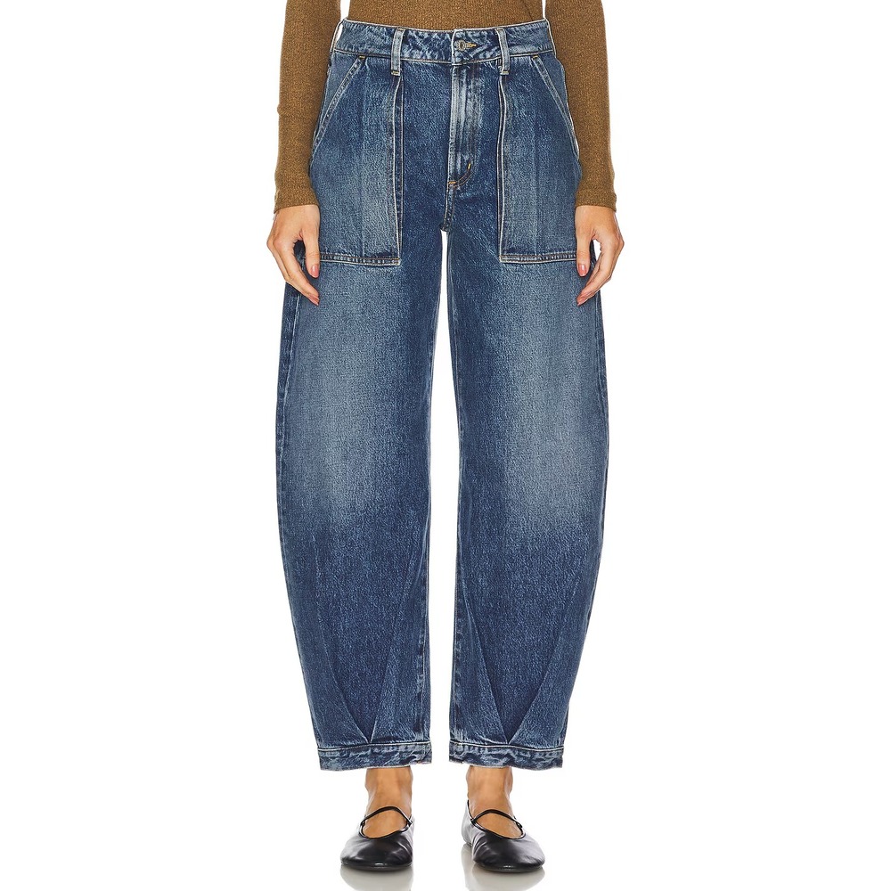 Agolde NWT Scout Utility Bow Leg Balloon Jeans in Control Blue Size 24
